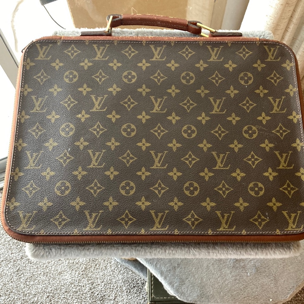 Vintage RARE LOUIS VUITTON Zippered Folder Portfolio Briefcase LARGE, 15" X 11"